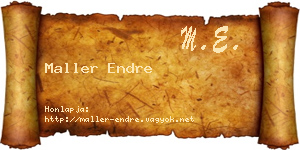 Maller Endre névjegykártya