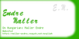 endre maller business card